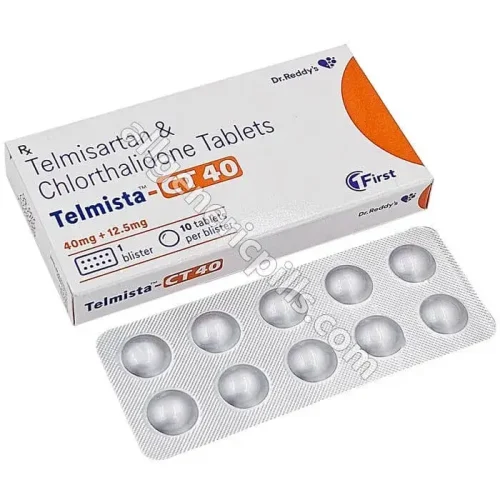 Telmista CT 40 mg Tablet (Telmisartan/Chlorthalidone)