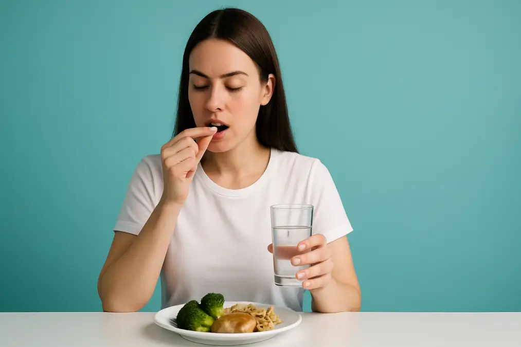 Mebendazole with food